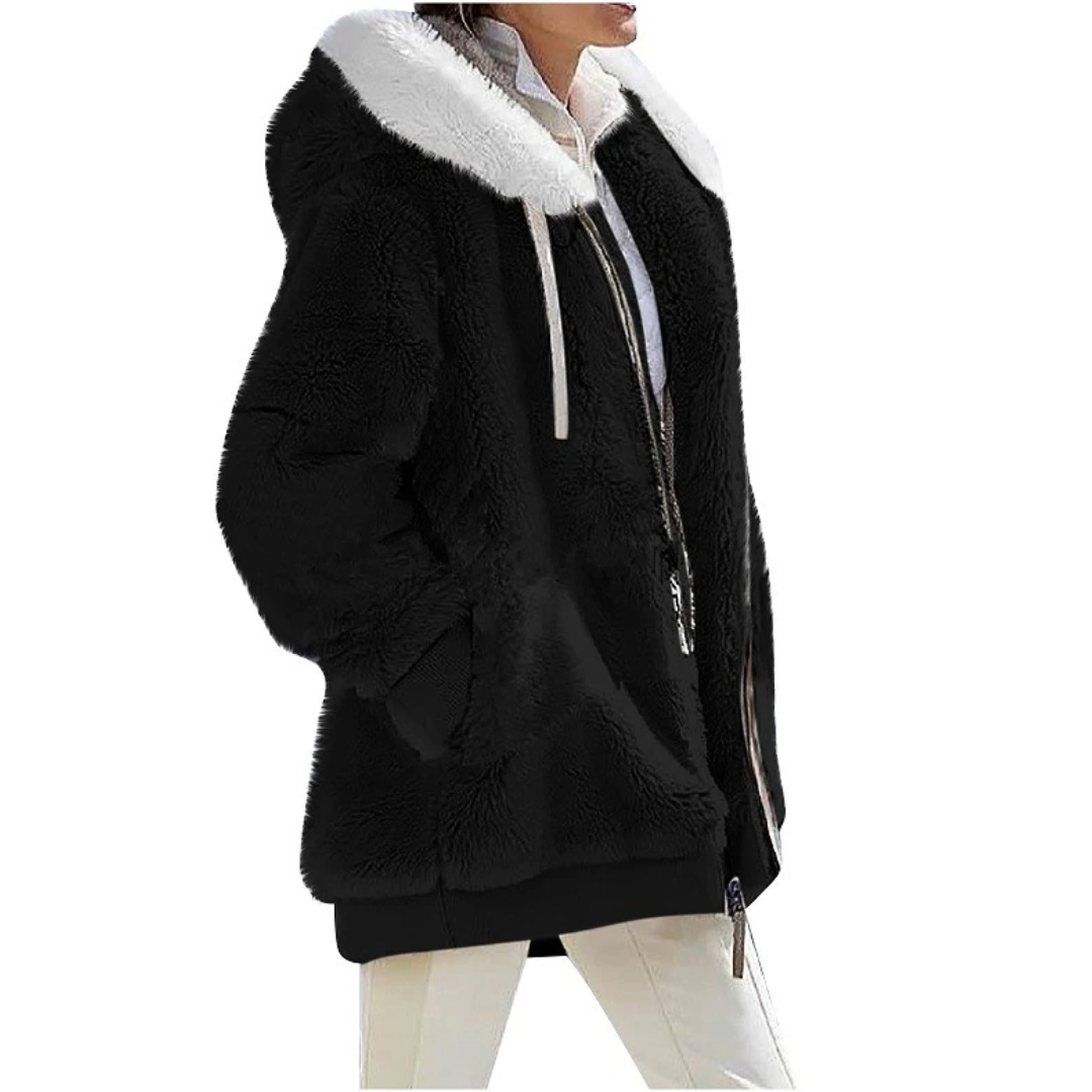 Street-Wave Cashmere Fleece Cardigan Warm Plush Comfort for Fashion Forward Women