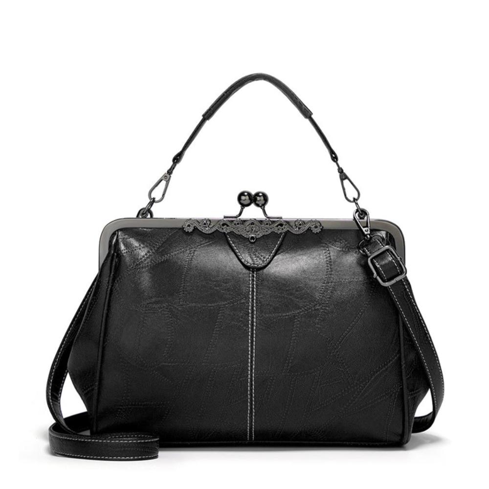 Street-Wave Clasp Handbag Durable Faux Leather Women