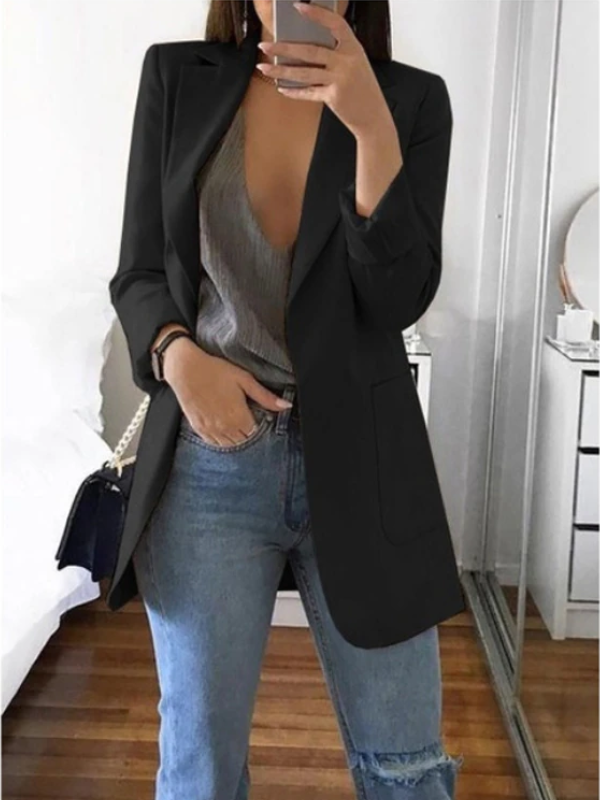 Street-wave Slim-Fit Pink Blazer For Women, Modern Chic Officewear, Tailored Comfort