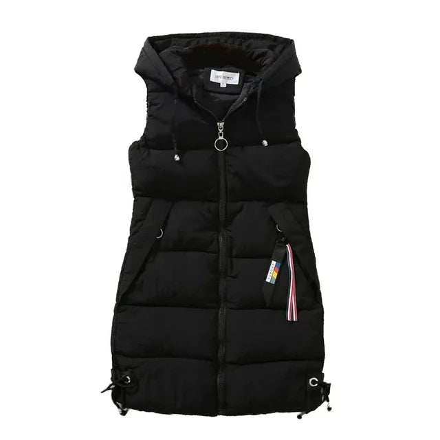 Street-wave Puffer Bodywarmer With Removable Hood For Women Lightweight Warmth Versatile Layering