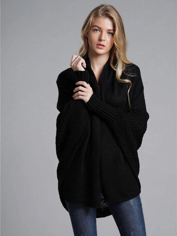 Street-wave Batwing Vest For Women Cozy Warmth Stylish Layering Knit Cardigan Everyday Wear