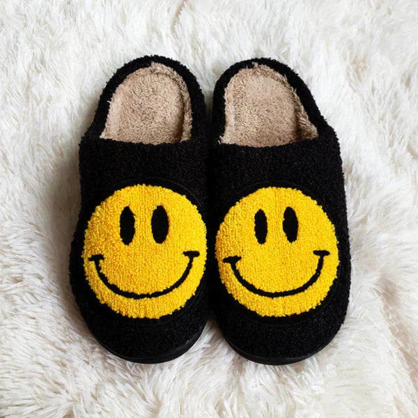 Street Wave Smiley Face Slippers Warm Cozy Budget Friendly Comfort For Budget Conscious Homebodies