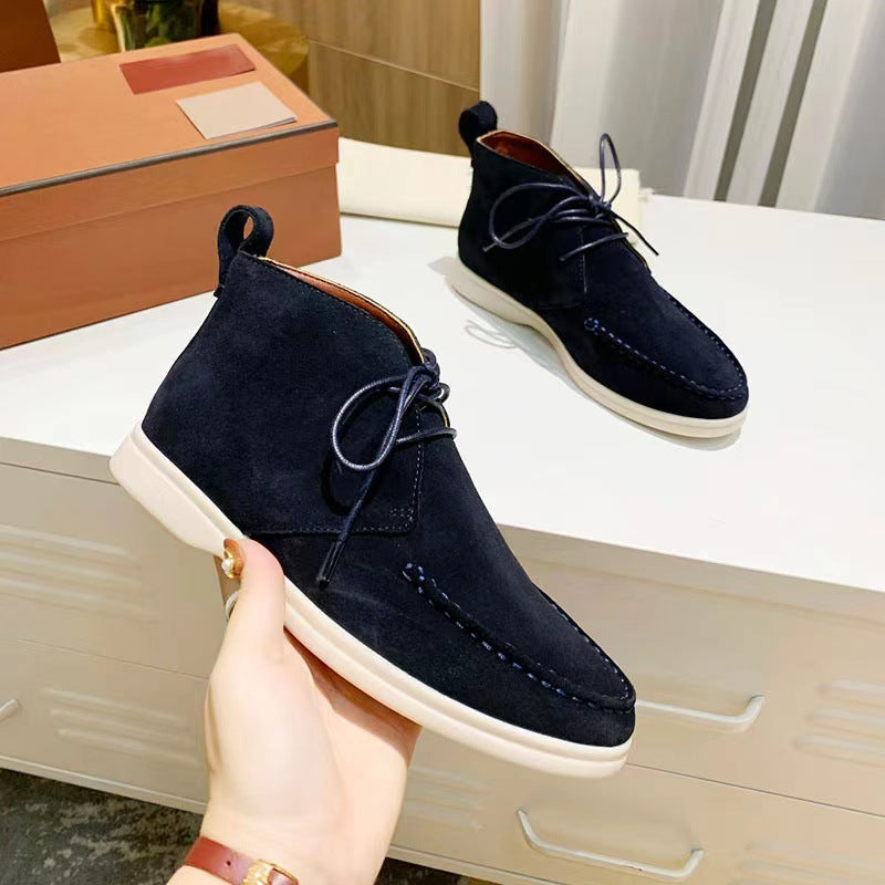 Street-Wave Flat Lace-Up Ankle Boots For All-Day Comfort And Versatile All-Year Wear For Women