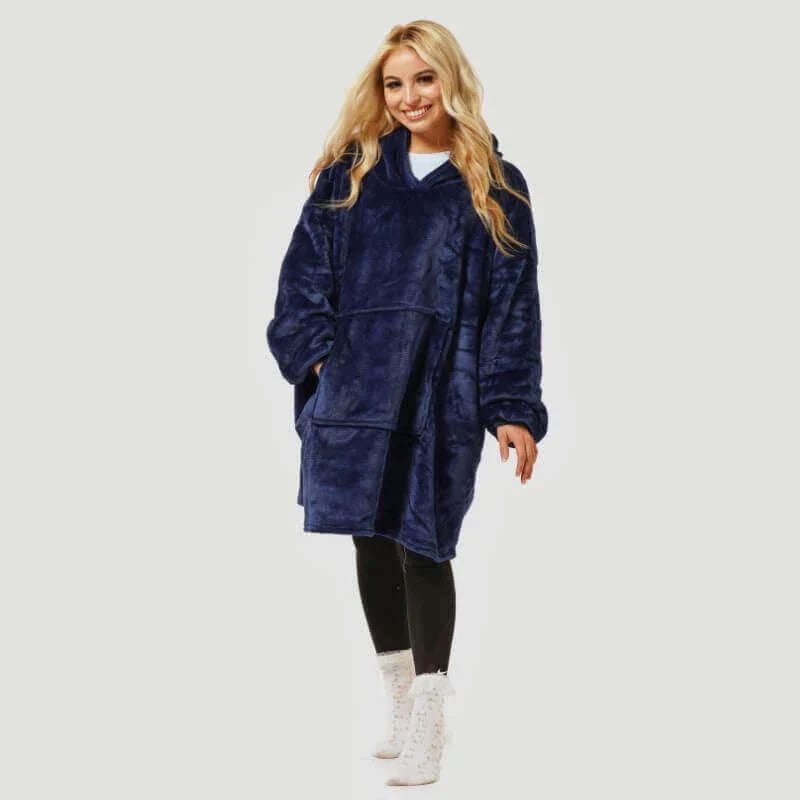 Street Wave Blanket Hoodie Oversized Plush Pullover For Unisex Lounge Wear And Cozy Winter Warmth