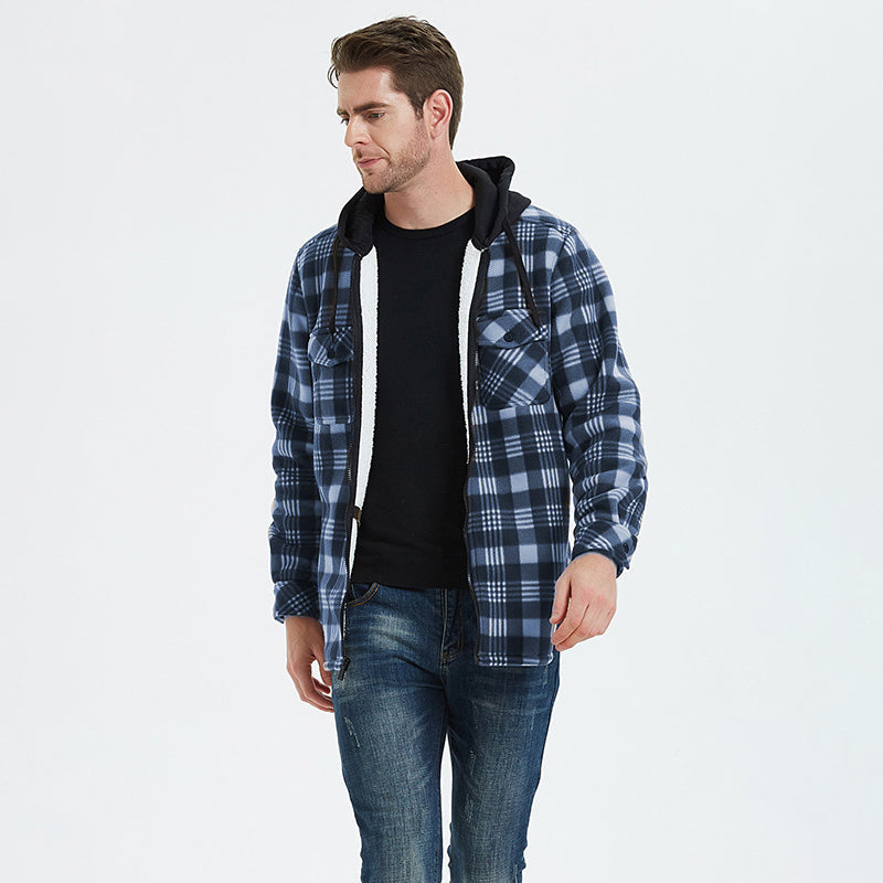 Streetwave Hooded Plaid Flannel Jacket For Men Timeless Style Warmth And Comfort