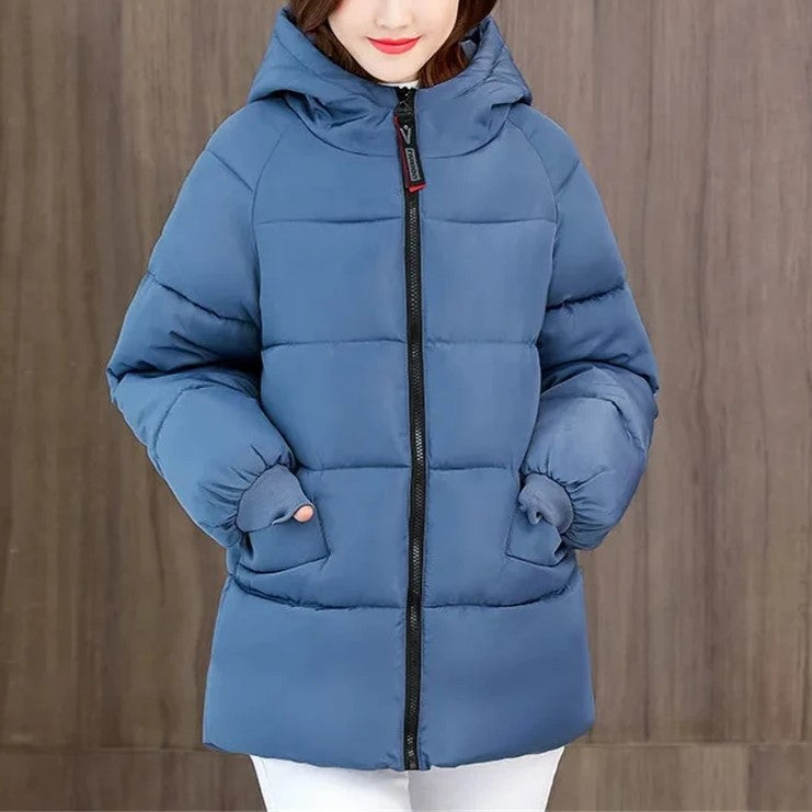 Street-Wave Women Long Hoodie With Hooded Puffer Winter Coat Soft Loose Fit Cozy Warmth