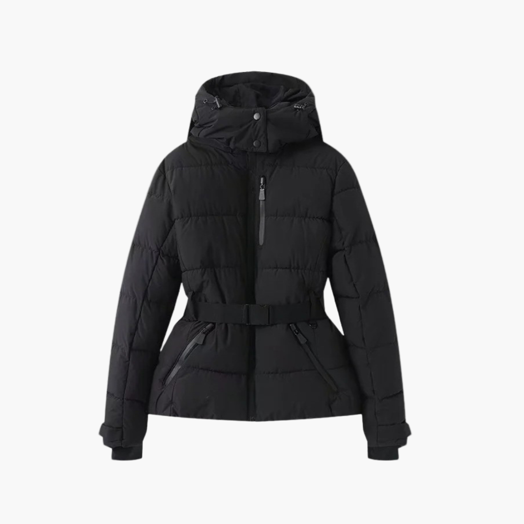 Street Wave Womens Quilted Belted Winter Hooded Warm Coat