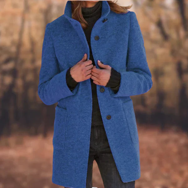 Streetwave Womens Buttoned Wool Coat Elegant Cozy Outerwear For Style Savvy Winter