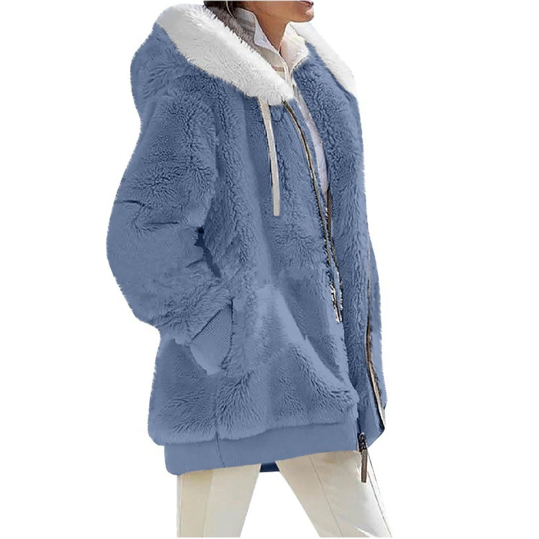 Street-Wave Cashmere Fleece Cardigan Warm Plush Comfort for Fashion Forward Women