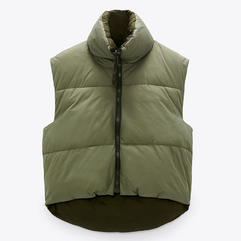 Street-Wave Women's Puffer Vest With Zipper, Lightweight Sleeveless Jacket For Cool Summer Evenings