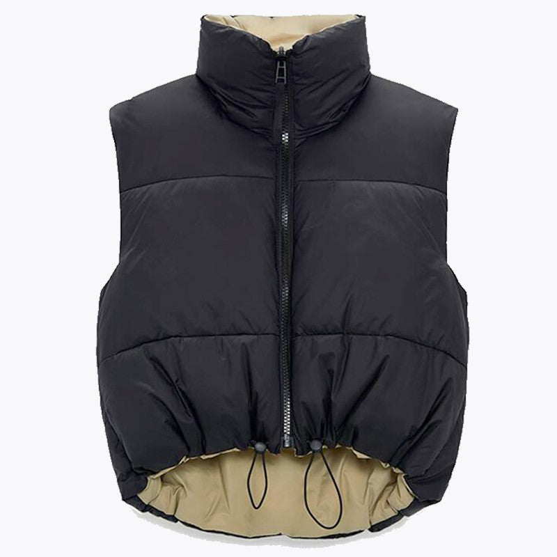 Street-Wave Women's Puffer Vest With Zipper, Lightweight Sleeveless Jacket For Cool Summer Evenings