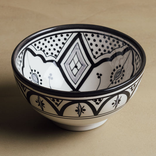 Fez Noir Grey Bowl - Moroccan Dinnerware - Street-Wave