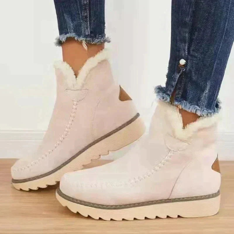 Street-Wave Warm Lined Winter Boots For Women Cozy Durable Suede Ankle Boots With Shearling