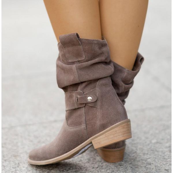 Women's Ankle Boots with Zipper Closure and Sturdy Sole