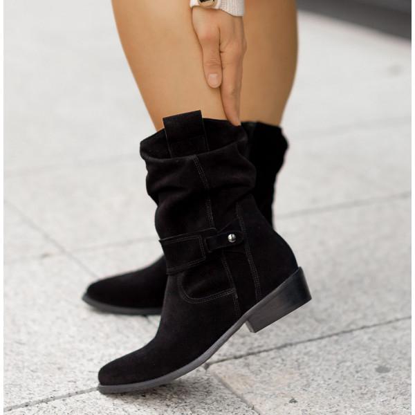 Women's Ankle Boots with Zipper Closure and Sturdy Sole