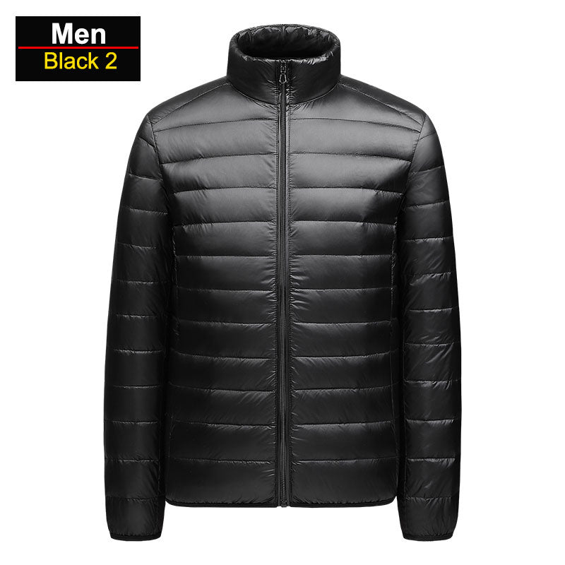 Brandon Men's Ultralight Winter Blue Puffer Jacket by Street-Wave Packable Windproof Warmth