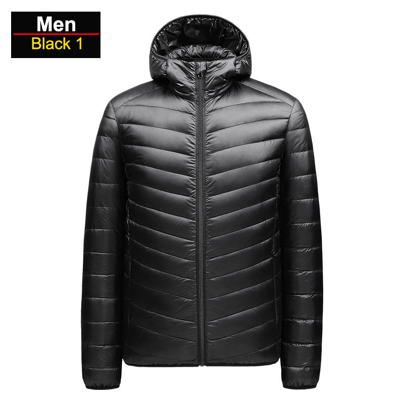 Brandon Men's Ultralight Winter Blue Puffer Jacket by Street-Wave Packable Windproof Warmth