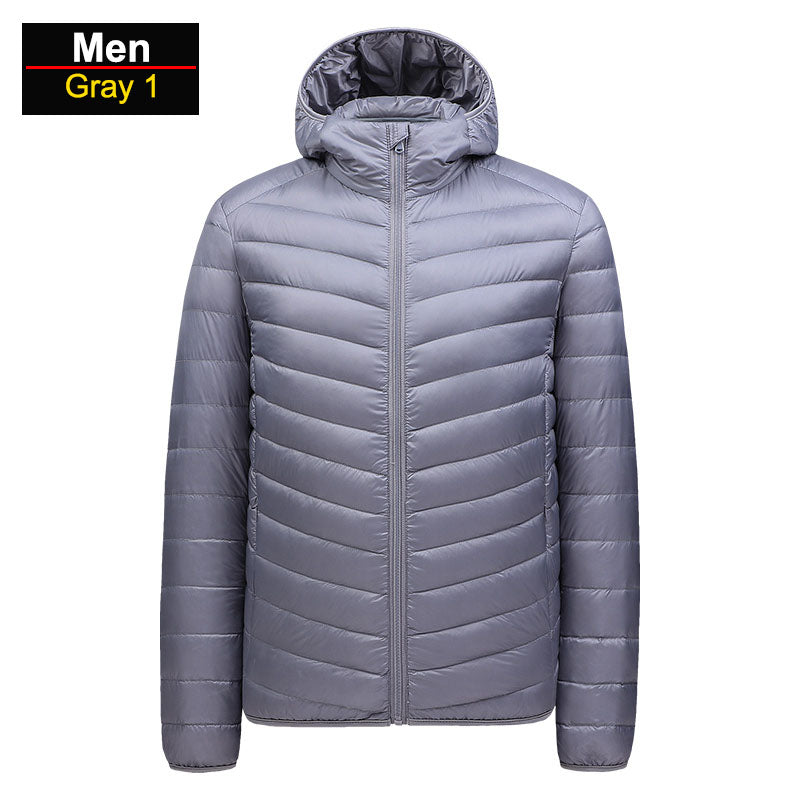 Brandon Men's Ultralight Winter Blue Puffer Jacket by Street-Wave Packable Windproof Warmth
