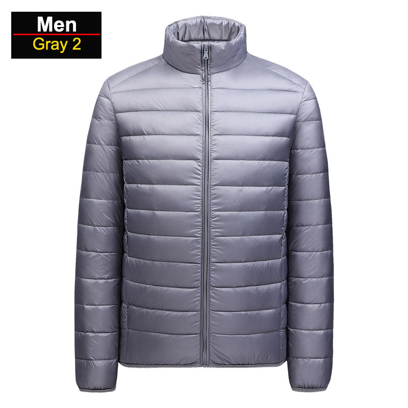 Brandon Men's Ultralight Winter Blue Puffer Jacket by Street-Wave Packable Windproof Warmth