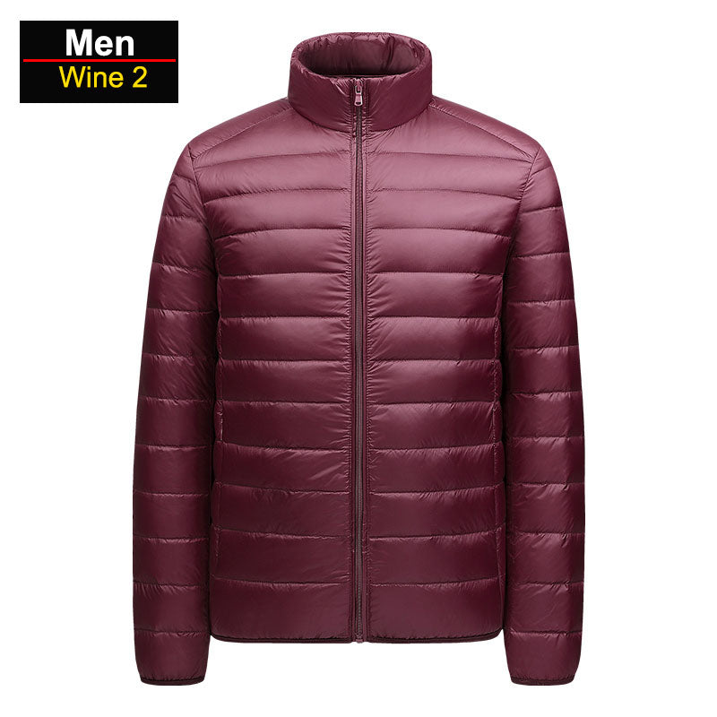 Brandon Men's Ultralight Winter Blue Puffer Jacket by Street-Wave Packable Windproof Warmth