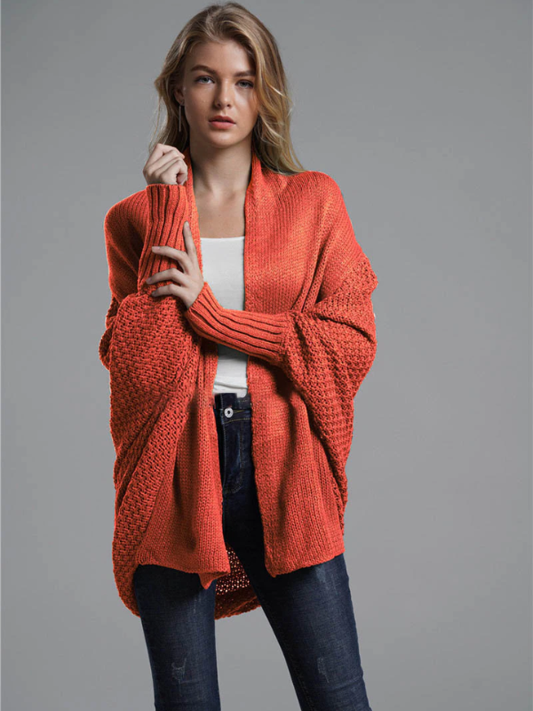 Street-wave Batwing Vest For Women Cozy Warmth Stylish Layering Knit Cardigan Everyday Wear