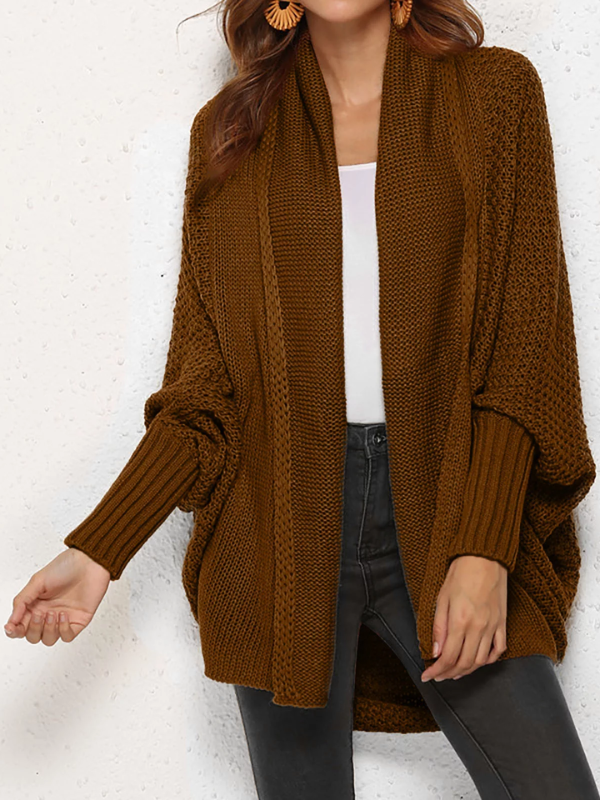 Street-wave Batwing Vest For Women Cozy Warmth Stylish Layering Knit Cardigan Everyday Wear