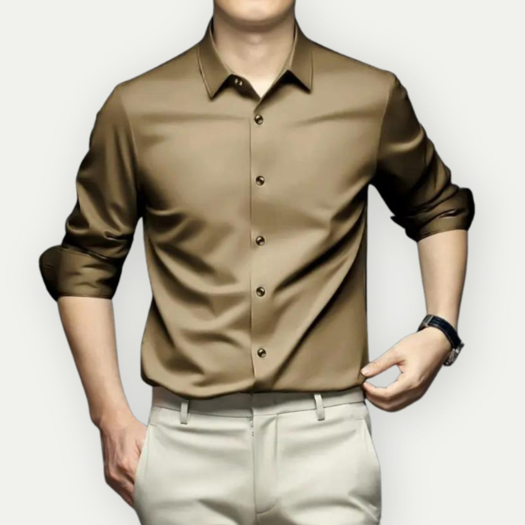 Non Iron Men's Dress Shirt Philippe By Streetwave Wrinkle Free Business Shirt For Professionals