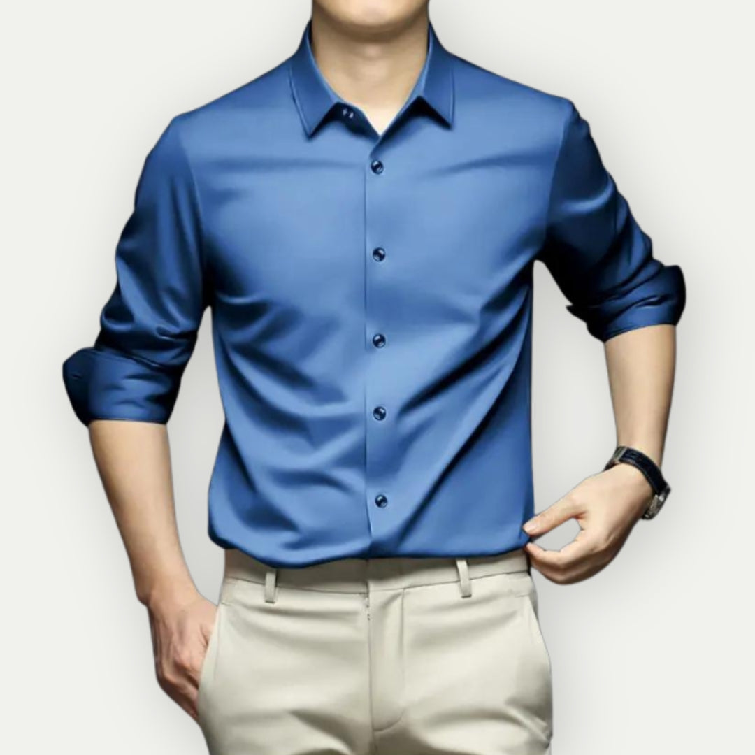 Non Iron Men's Dress Shirt Philippe By Streetwave Wrinkle Free Business Shirt For Professionals