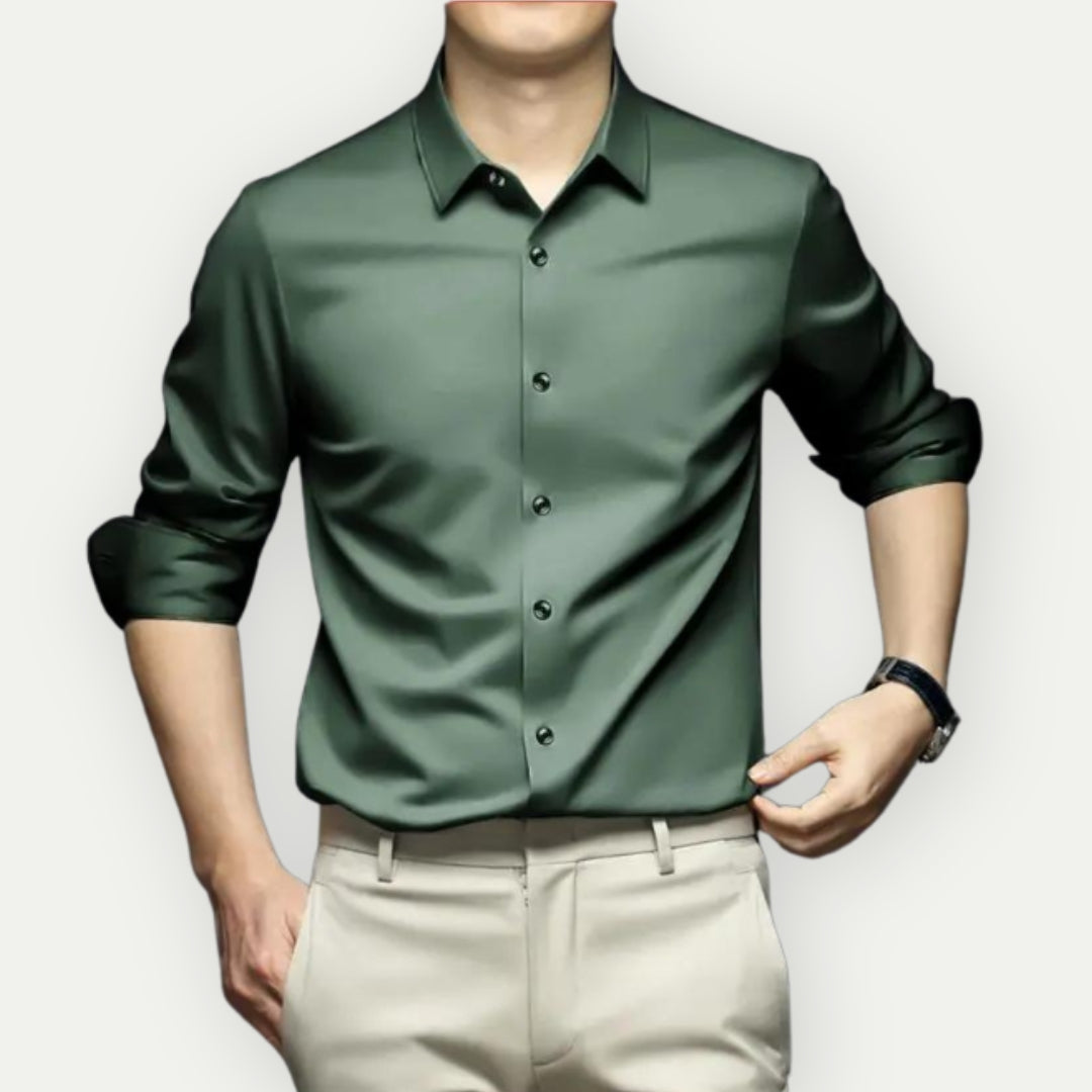 Non Iron Men's Dress Shirt Philippe By Streetwave Wrinkle Free Business Shirt For Professionals