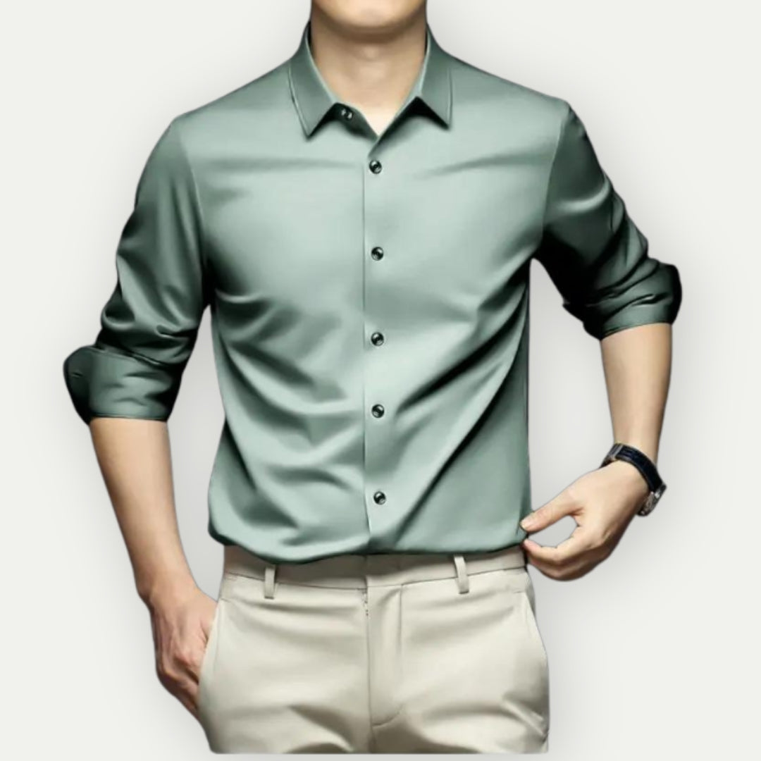 Non Iron Men's Dress Shirt Philippe By Streetwave Wrinkle Free Business Shirt For Professionals