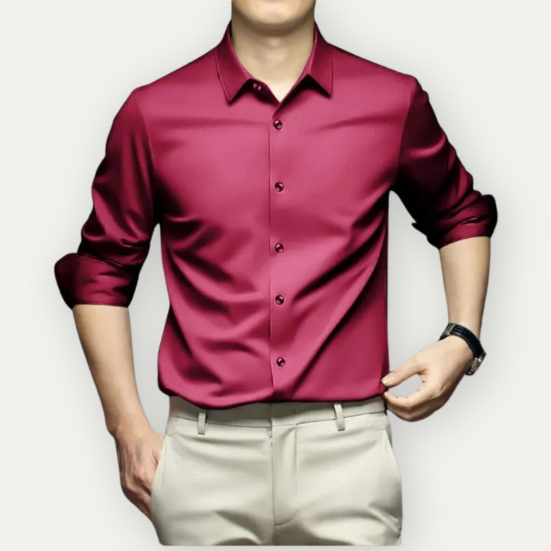 Non Iron Men's Dress Shirt Philippe By Streetwave Wrinkle Free Business Shirt For Professionals