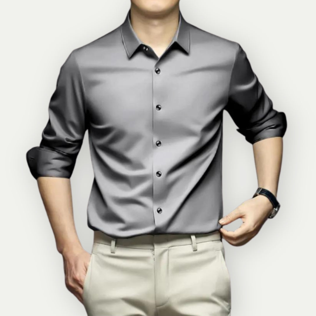 Non Iron Men's Dress Shirt Philippe By Streetwave Wrinkle Free Business Shirt For Professionals