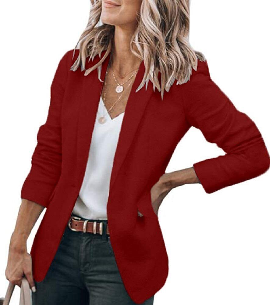 Streetwave Red Casual Blazer For Women Classic Fit Versatile Workday And Weekend Outfit