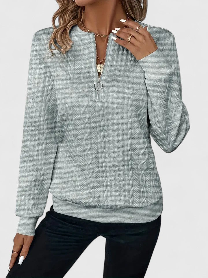 Women's Cozy Knit Sweater with Relaxed Fit and Versatile Style