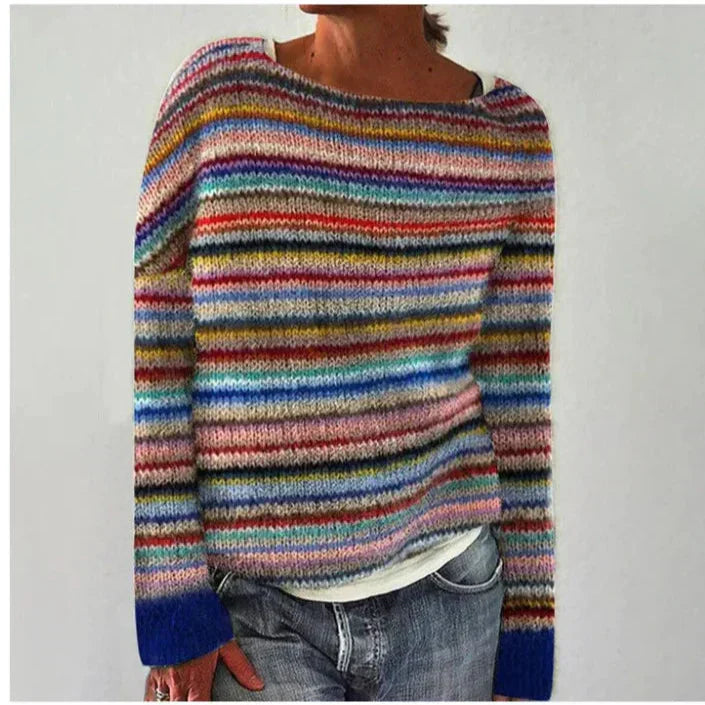 Women's Cozy Knit Sweater with Soft Texture and Versatile Design