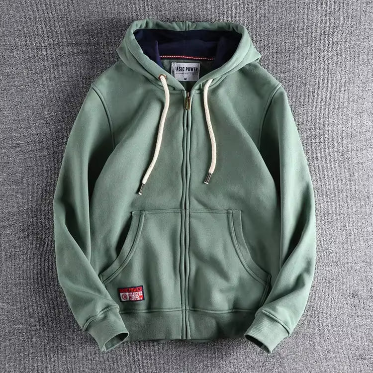 Oscar Cotton Zip Up Hoodie With Relaxed Fit For Men By Street-Wave Soft Fleece Everyday Casual Comfort