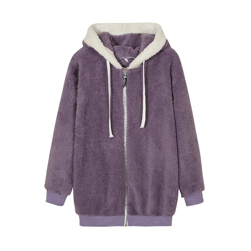 Street-Wave Anneliese Cozy Sherpa Hoodie For Women Warmth And Plush Comfort In Cold Weather