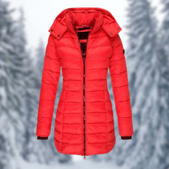 Street Wave Womens Mid Length Winter Coat With Removable Hood And Thermal Insulation For All Day Warmth