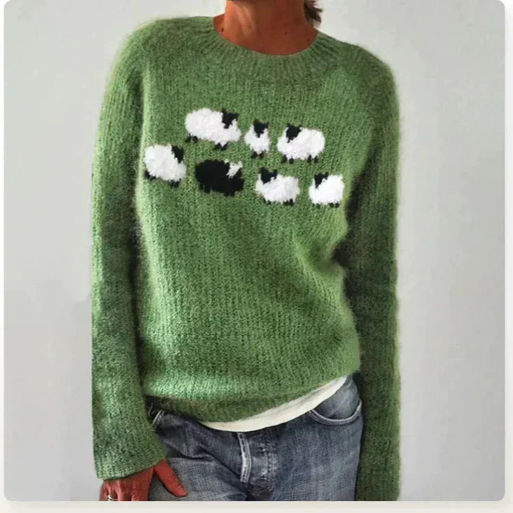 Women's Cozy Knit Sweater with Soft Texture and Versatile Design