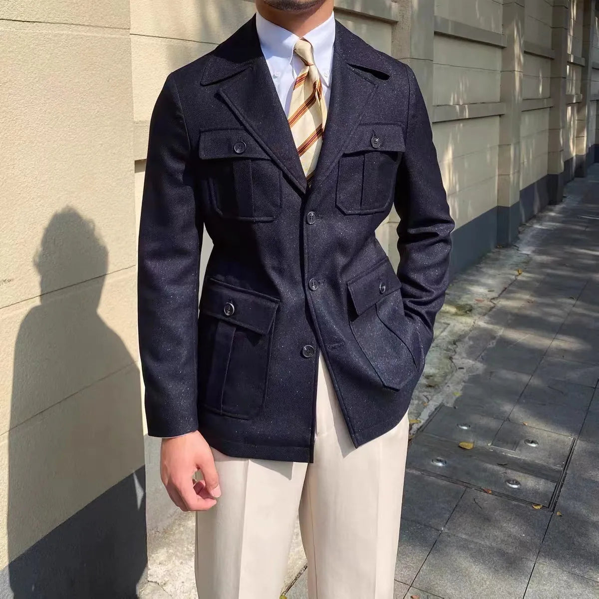 Street-Wave Men's Winter Coat With Tailored Collar Haute Couture Warmth And Rugged Durability
