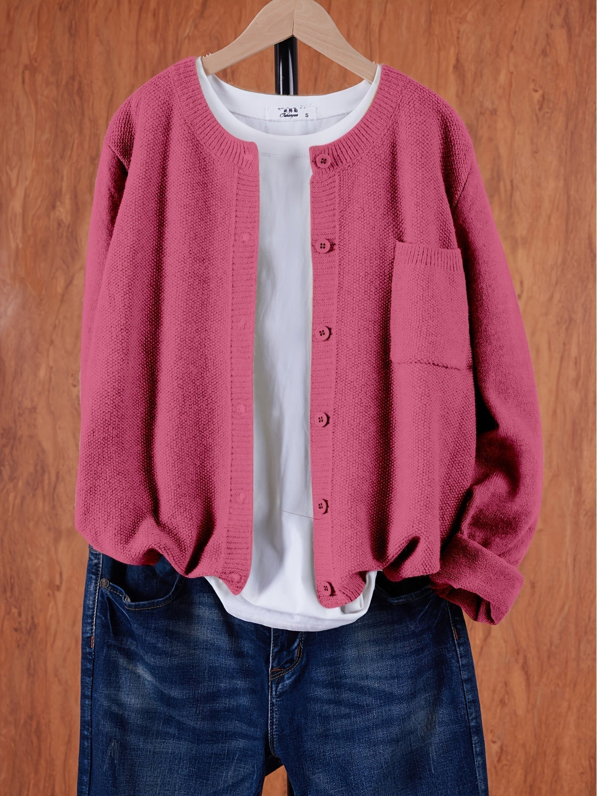 Streetwave Cardigan Rosa For Women Cozy Everyday Comfort In Soft Knitwear Versatile Casual Dailywear