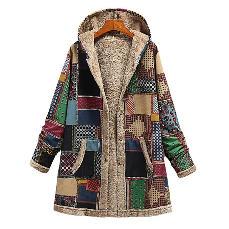 Street Wave Patchwork Hoodie With Fleece Lining Warmth And Comfort For Cold Weather Fans
