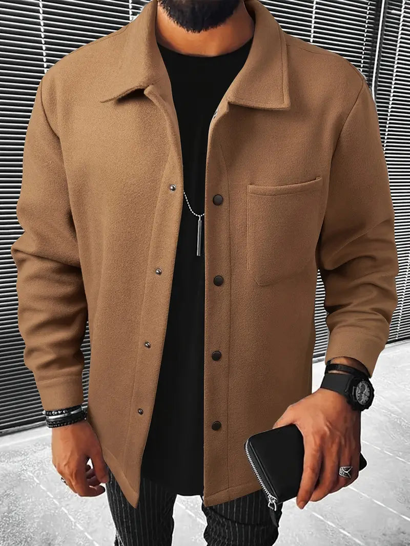 Street-wave Casual Padded Coat For Men With Buttoned Closure Warm And Stylish Everyday Outerwear