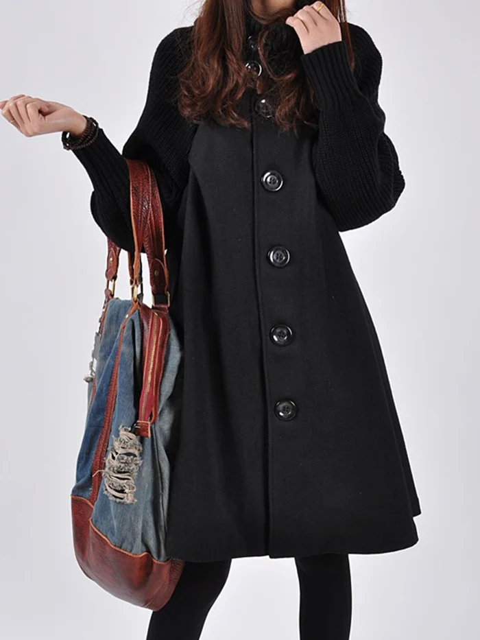 Street Wave Plus Size Coat Extra Long With Cozy Knit Collar For Women All Season Style And Comfort