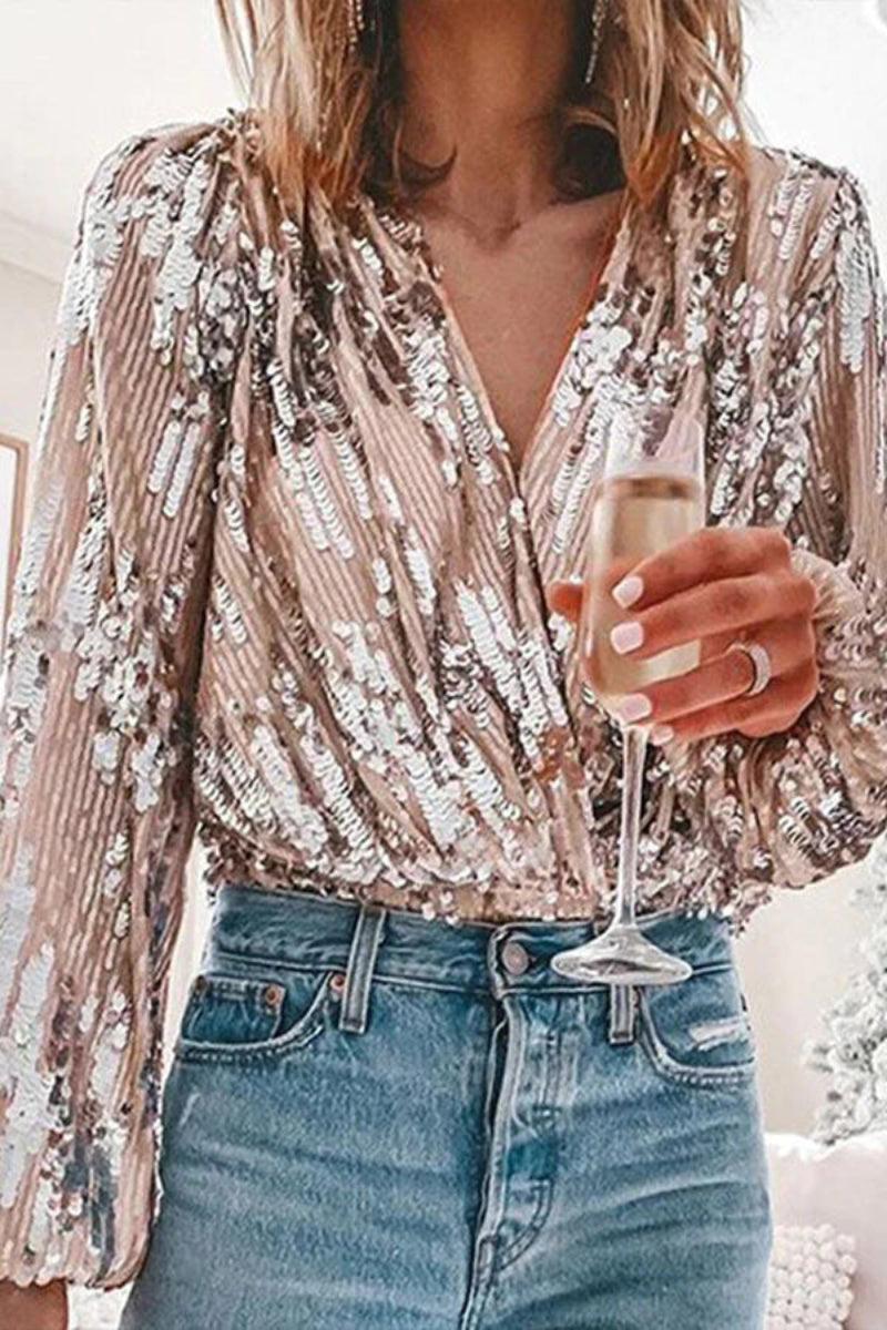 Street Wave Carol Sequin Party Top Shine Tonight For Women