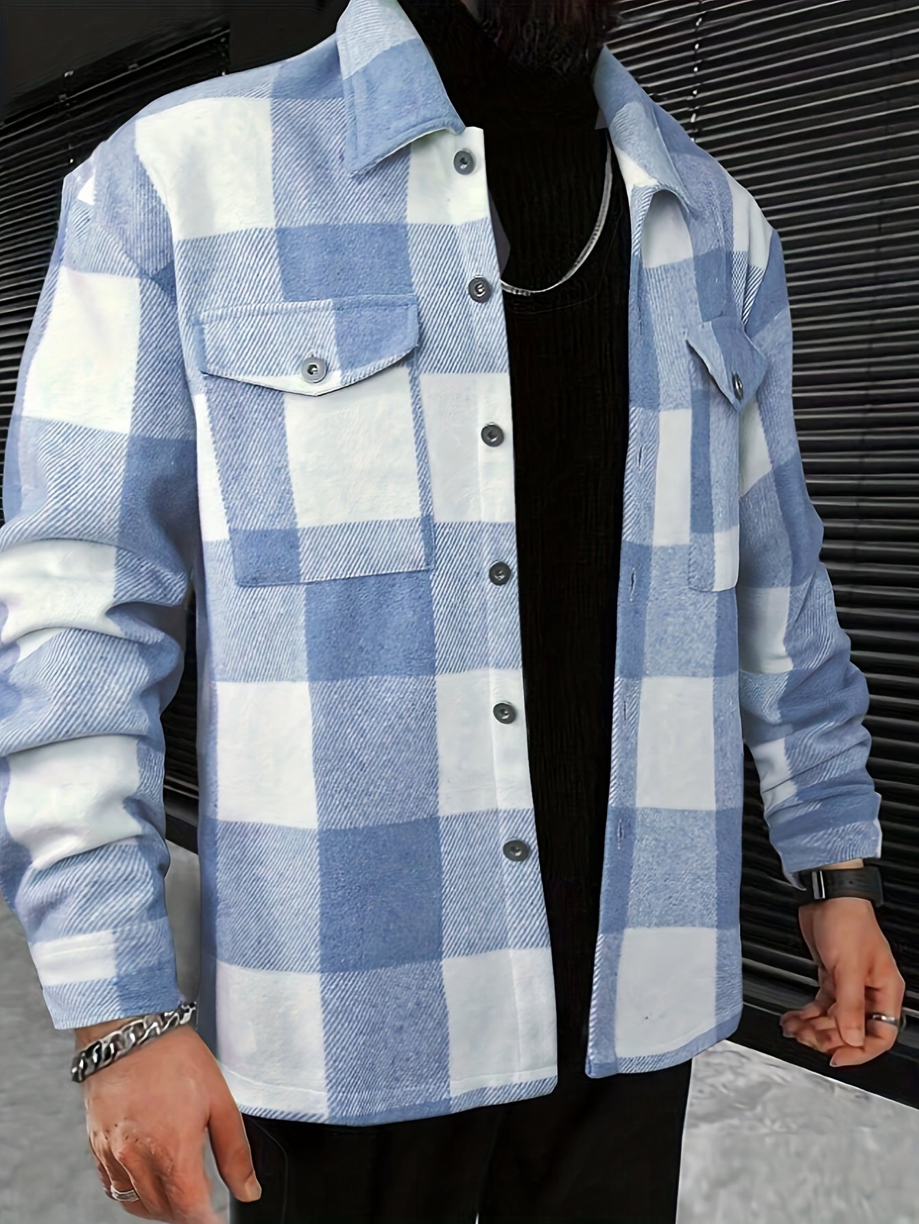 Street-wave Cotton Checkered Shirt Jacket For Men Effortless Comfort And Timeless Style