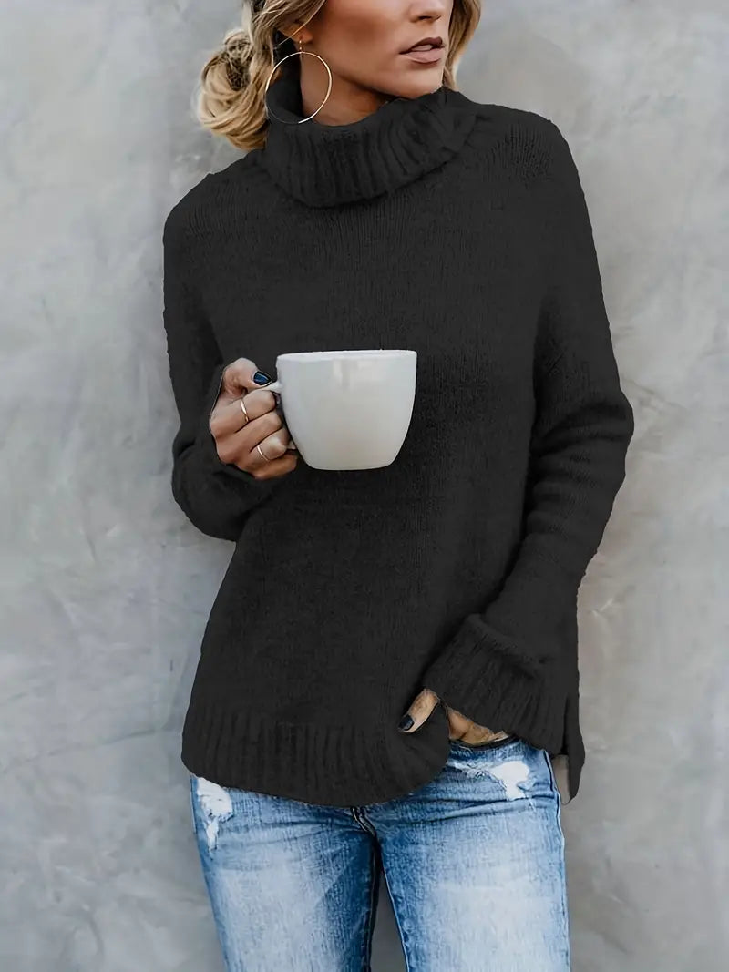 Streetwave Cozy Roll Neck Sweater With Modern Fit For Women Warmth And Everyday Comfort