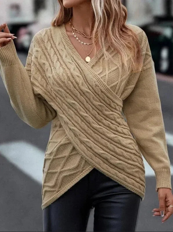 Street-wave Women's Lightweight Knit Pullover V Neck Sweater Breathable Cotton Modal Blend