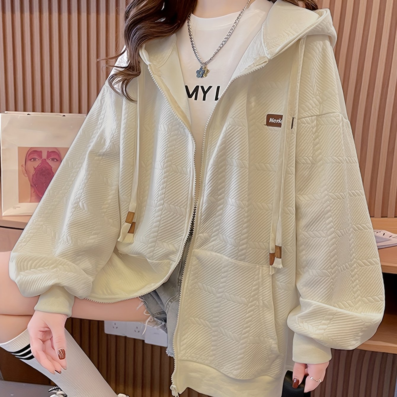 Streetwave Womens Quilted Hooded Coat Oversized Cozy Outerwear For Modern Fashion