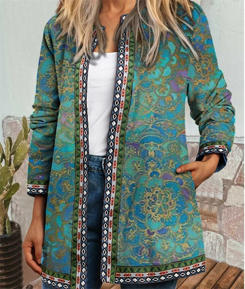 Street-Wave Boho Jacket With Vibrant Colorful Pattern For Women Premium Comfort Fabric